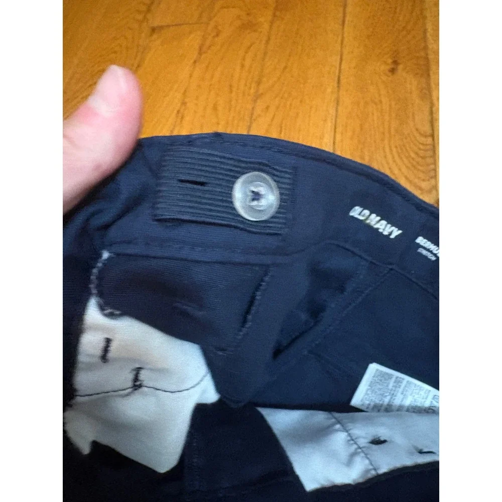 NWOT Old Navy Kids Navy Bermuda Stretch Chino Shorts Size 6 Adjustable Waist